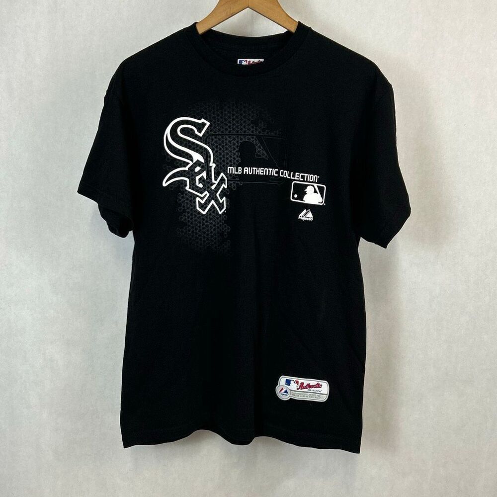 Majestic Chicago White Sox Tshirt Sz L MLB Authentic Collection Black Short Slv